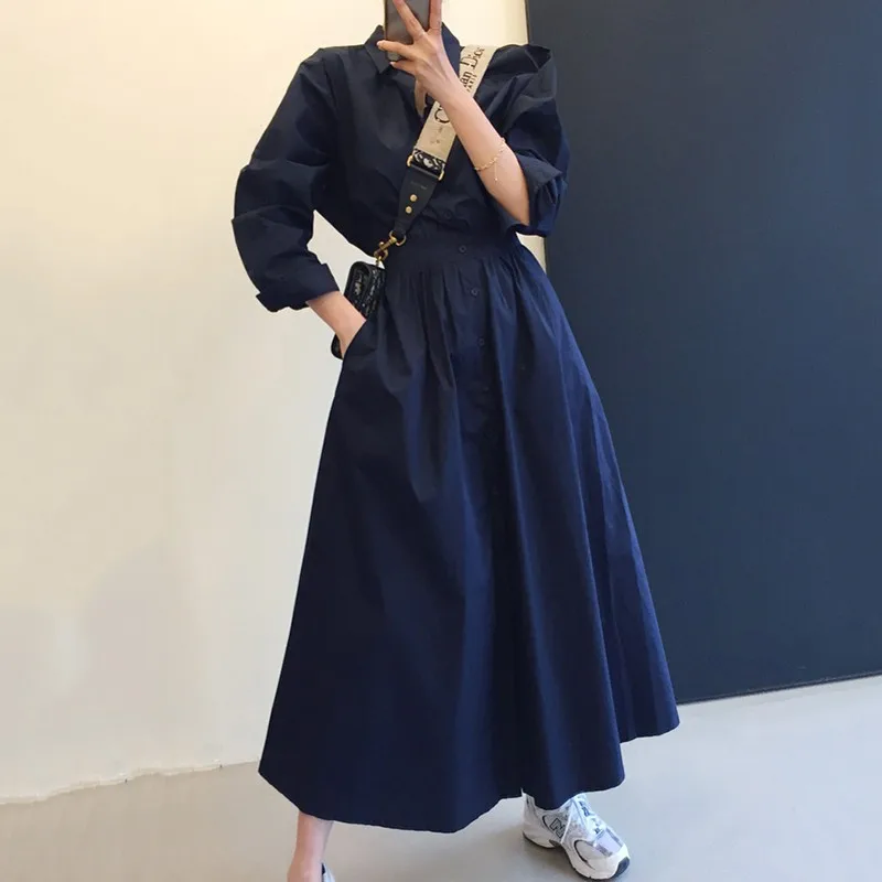 Korean Chic Autumn French Style Retro Lapels Single-Breasted Slimming Waist Overknee Mid-Length Shirt Dress
Korean Chic Autumn French Style Retro Lapels Single-Breasted Slimming Waist Overknee Mid-Length Shirt Dress