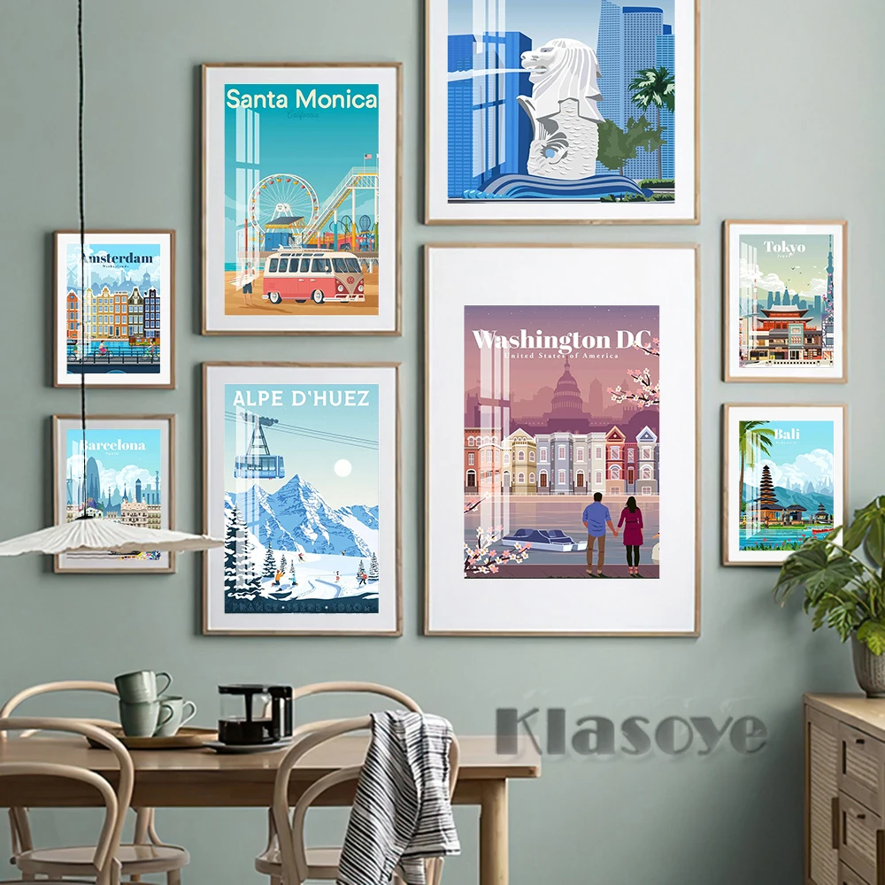 Santa Monica Singapore Amsterdam Bali Barcelona Florence Kobenhavn Sydney Tokyo Travel Poster Canvas Home Wall Decor Art Prints
Santa Monica Singapore Amsterdam Bali Barcelona Florence Kobenhavn Sydney Tokyo Travel Poster Canvas Home Wall Decor Art Prints