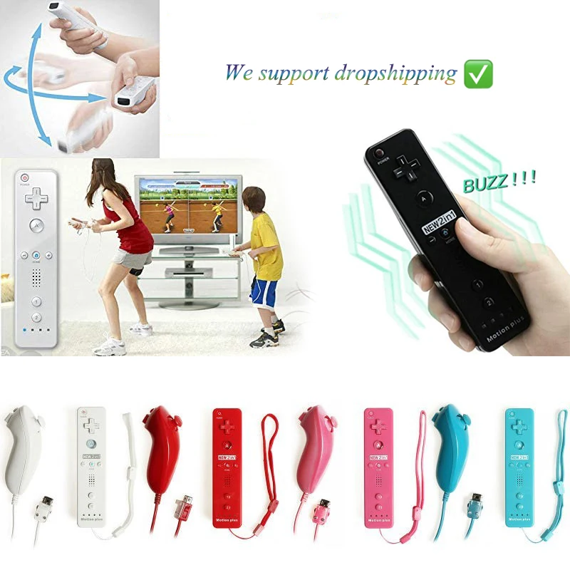 Встроенный беспроводной геймпад Motion Plus контроллер для Nintendo Wii Nunchuck пульт