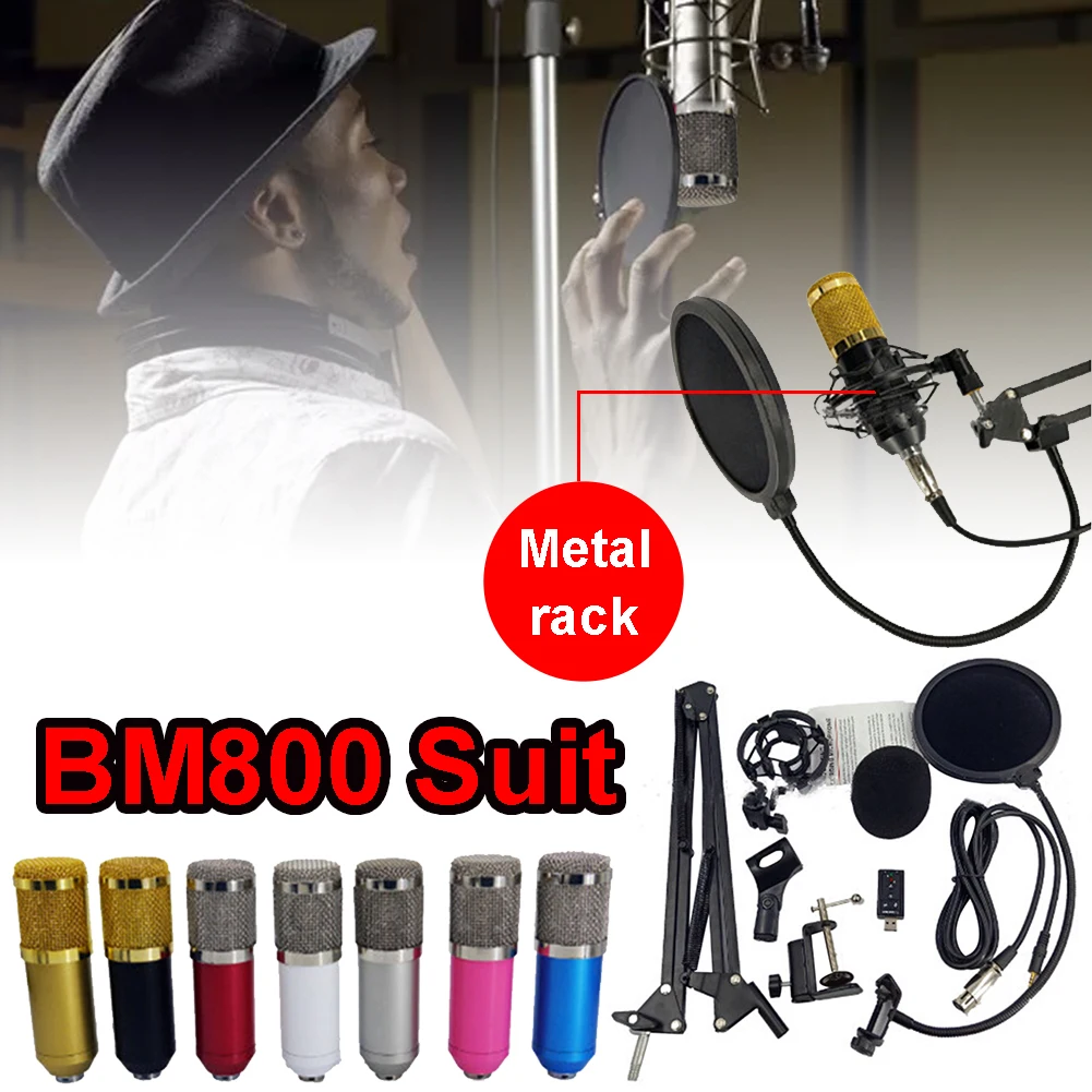BM-800 Microphone Condenser Sound Recording Microphon for Radio Braodcasting KTV Karaoke Mic USB Sound Card Microphone Set
BM-800 Microphone Condenser Sound Recording Microphon for Radio Braodcasting KTV Karaoke Mic USB Sound Card Microphone Set