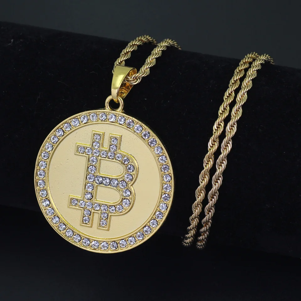 Round Bitcoin Men Pendant Necklace Man Hiphop Rock Street Culture Zinc Alloy Inlaid Zircon Chain Necklace Fashion Man Jewelry 
Round Bitcoin Men Pendant Necklace Man Hiphop Rock Street Culture Zinc Alloy Inlaid Zircon Chain Necklace Fashion Man Jewelry