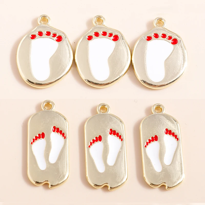 5pcs New Cute Enamel Parent-child Footprints Charms Kawaii Baby Footprints Pendants of DIY Necklace Bracelet Keychain Charms
5pcs New Cute Enamel Parent-child Footprints Charms Kawaii Baby Footprints Pendants of DIY Necklace Bracelet Keychain Charms