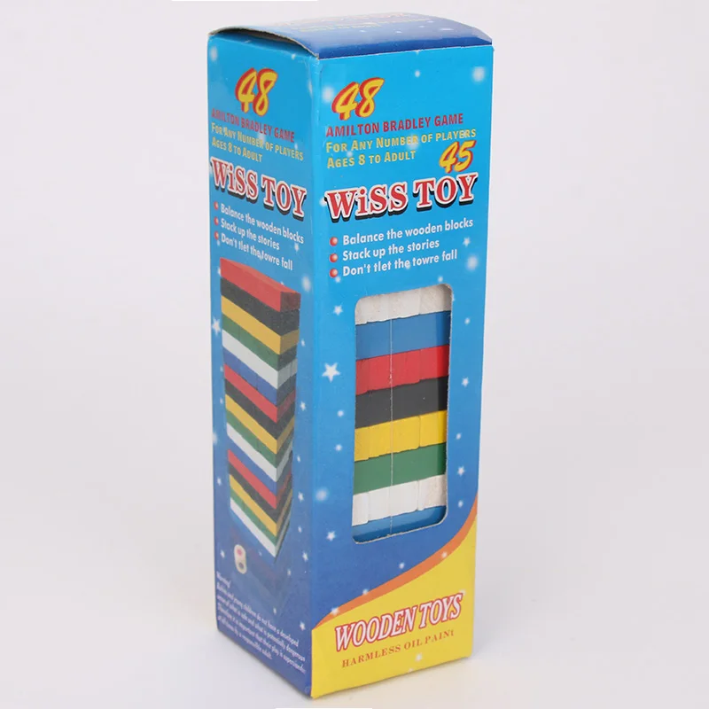 48pcs/set Wooden Building Block Colored Jenga Stacking Game Wooden Rainbow Blocks Domines Wood Educational Toy For Kids
48pcs/set Wooden Building Block Colored Jenga Stacking Game Wooden Rainbow Blocks Domines Wood Educational Toy For Kids