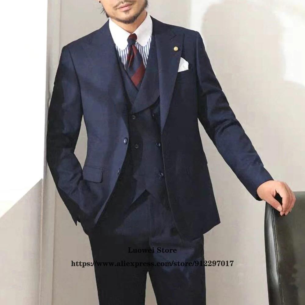 Fashion Mens Suits Groom Wedding Prom Peaked Lapel Tuxedo 3 Piece Jacket Vest Pants Set Formal Business Blazer Terno Masculino
Fashion Mens Suits Groom Wedding Prom Peaked Lapel Tuxedo 3 Piece Jacket Vest Pants Set Formal Business Blazer Terno Masculino