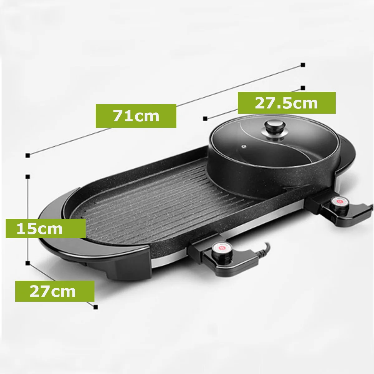 Barbecue Pan Grill Shabu Shabu Home Hotpot Baking Plate 1800W 2 in 1 Electric Hot Pot Oven Smokeless Pot Non-Stick BBQ Griddle
Barbecue Pan Grill Shabu Shabu Home Hotpot Baking Plate 1800W 2 in 1 Electric Hot Pot Oven Smokeless Pot Non-Stick BBQ Griddle