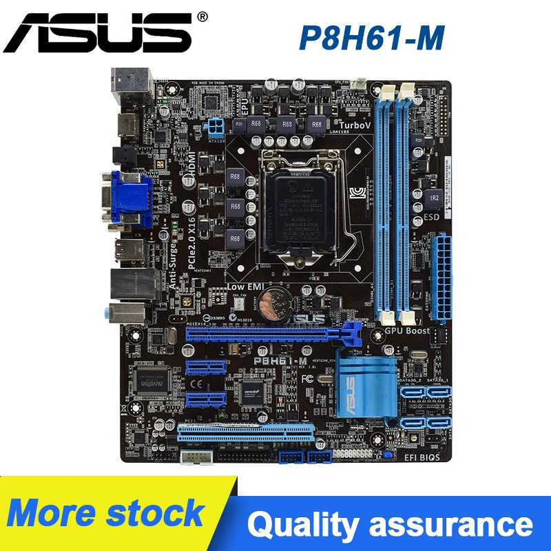 ASUS P8H61-M Motherboard LGA 1155 DR3 Ram 16GB For Intel H61 HDMI USB2.0 SATA 2 uATX Placa-mãe For Core i3-3220 i5-3550S cpus
ASUS P8H61-M Motherboard LGA 1155 DR3 Ram 16GB For Intel H61 HDMI USB2.0 SATA 2 uATX Placa-mãe For Core i3-3220 i5-3550S cpus