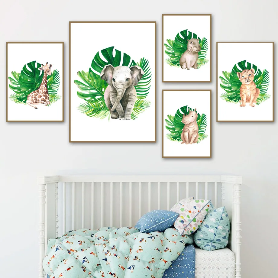 Elephant Giraffe Lion Hippo Rhino Tropical Leaf Plants Wall Art Canvas Painting Posters And Prints Decor Pictures Baby Kids Room
Elephant Giraffe Lion Hippo Rhino Tropical Leaf Plants Wall Art Canvas Painting Posters And Prints Decor Pictures Baby Kids Room