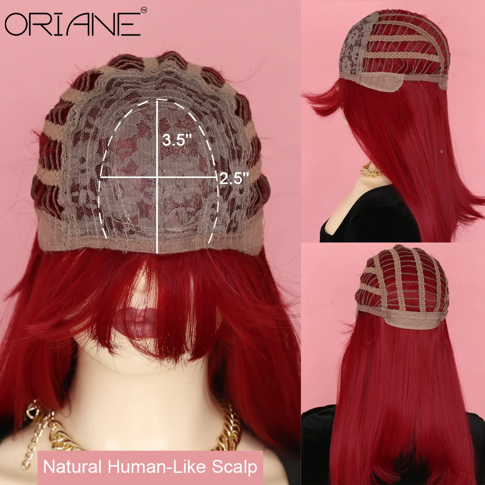 ORIANE Wine Red Synthetic Wig With Bangs For Women Long Straight Natural Soft Daily High Temperature Wigs Lolita Cosplay Wigs
ORIANE Wine Red Synthetic Wig With Bangs For Women Long Straight Natural Soft Daily High Temperature Wigs Lolita Cosplay Wigs