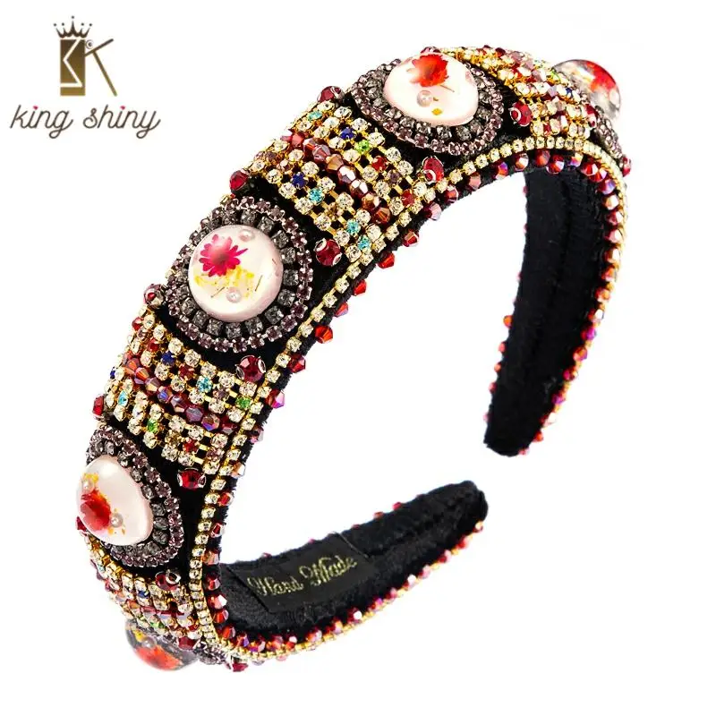 Za Brand Baroque Crystal Flower Headband for Woman Geogeous Full Rhinestone Paded Thick Sponge Hair Band BrideWedding Headpieces
Za Brand Baroque Crystal Flower Headband for Woman Geogeous Full Rhinestone Paded Thick Sponge Hair Band BrideWedding Headpieces