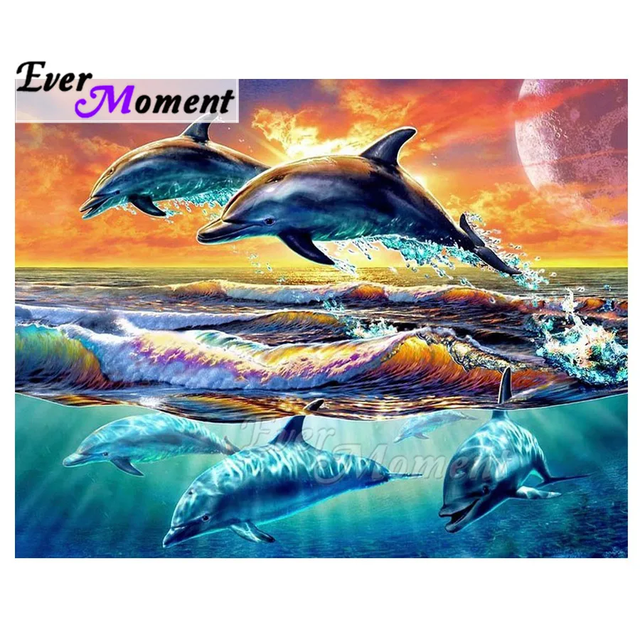 Ever Moment Diamond Painting Jumping Dolphin Sea Sunset Handmade Full Square Drill Diamond Embroidery Cross Stitch ASF2028
Ever Moment Diamond Painting Jumping Dolphin Sea Sunset Handmade Full Square Drill Diamond Embroidery Cross Stitch ASF2028