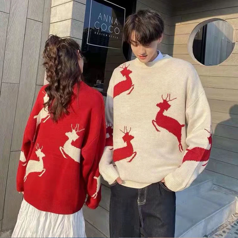 Christmas Elk Sweater 2021 New Retro Design Men and Women Essentials Winter Loose Casual Sweater Trend Couple Base Sweater 
Christmas Elk Sweater 2021 New Retro Design Men and Women Essentials Winter Loose Casual Sweater Trend Couple Base Sweater
