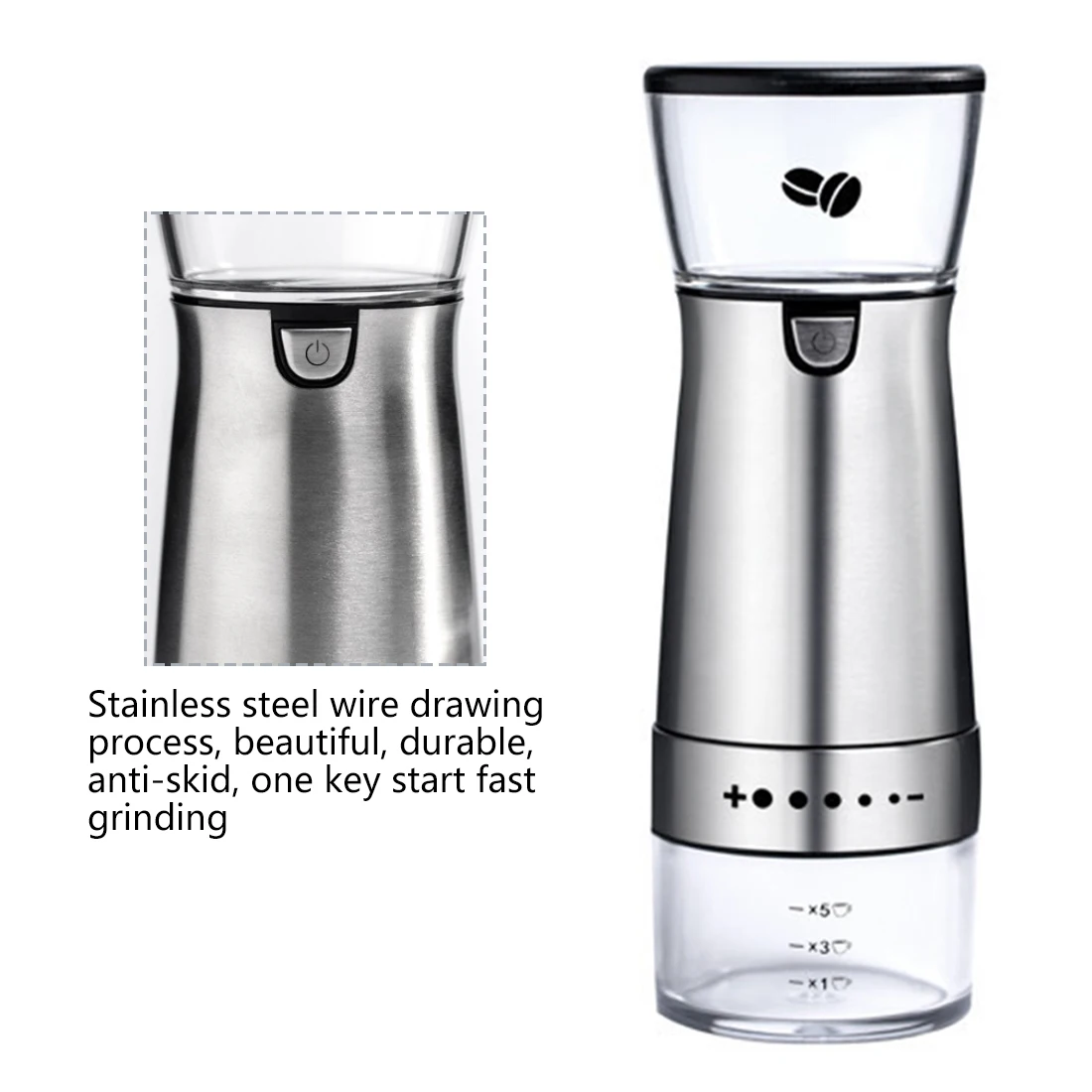 USB Electric Coffee Grinder Adjustable Kitchen Cereals Nuts Beans Spices Grains Grinder Coffee Grinder Machine Kitchen Tool
USB Electric Coffee Grinder Adjustable Kitchen Cereals Nuts Beans Spices Grains Grinder Coffee Grinder Machine Kitchen Tool