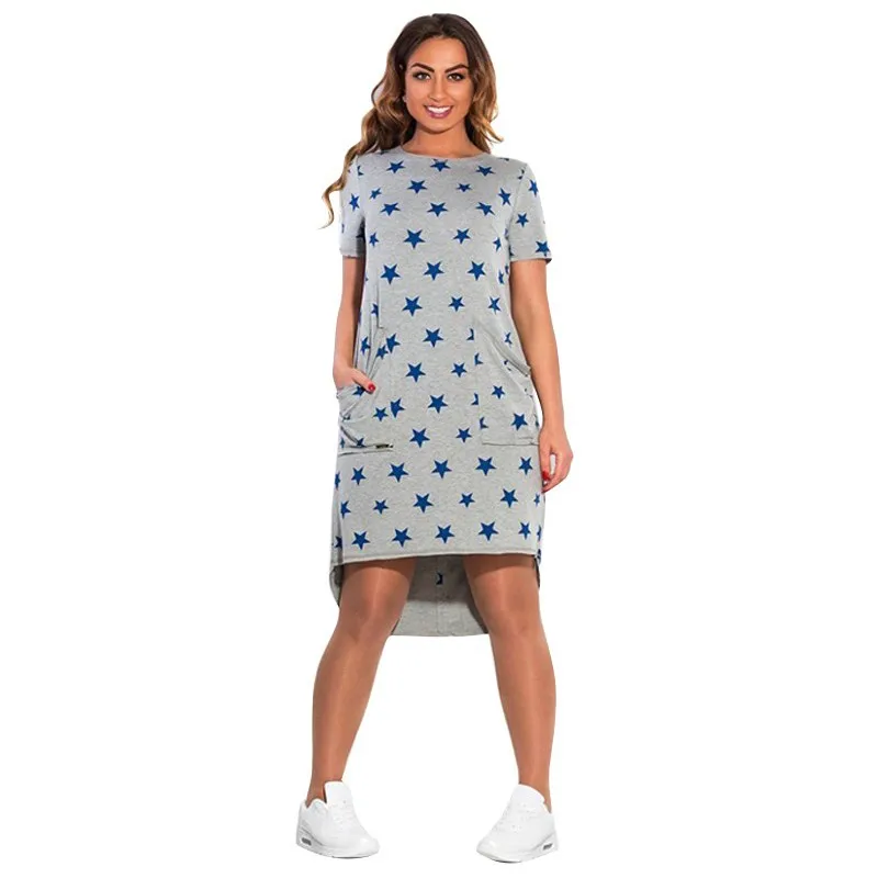5xl Plus Size New Ladies Dress Casual Summer Plus Size Five Stars Irregular O-neck Short Sleeve Dress Plus Size Vestidos
5xl Plus Size New Ladies Dress Casual Summer Plus Size Five Stars Irregular O-neck Short Sleeve Dress Plus Size Vestidos