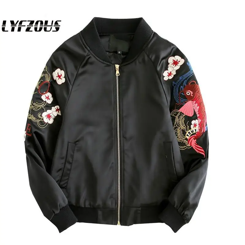 Jacket Women 2020 Autumn Long Sleeve Vintage Floral Carp Embroidery Coat Women Zipper Bomber Jackets Ladies Outwear Veste Femme
Jacket Women 2020 Autumn Long Sleeve Vintage Floral Carp Embroidery Coat Women Zipper Bomber Jackets Ladies Outwear Veste Femme