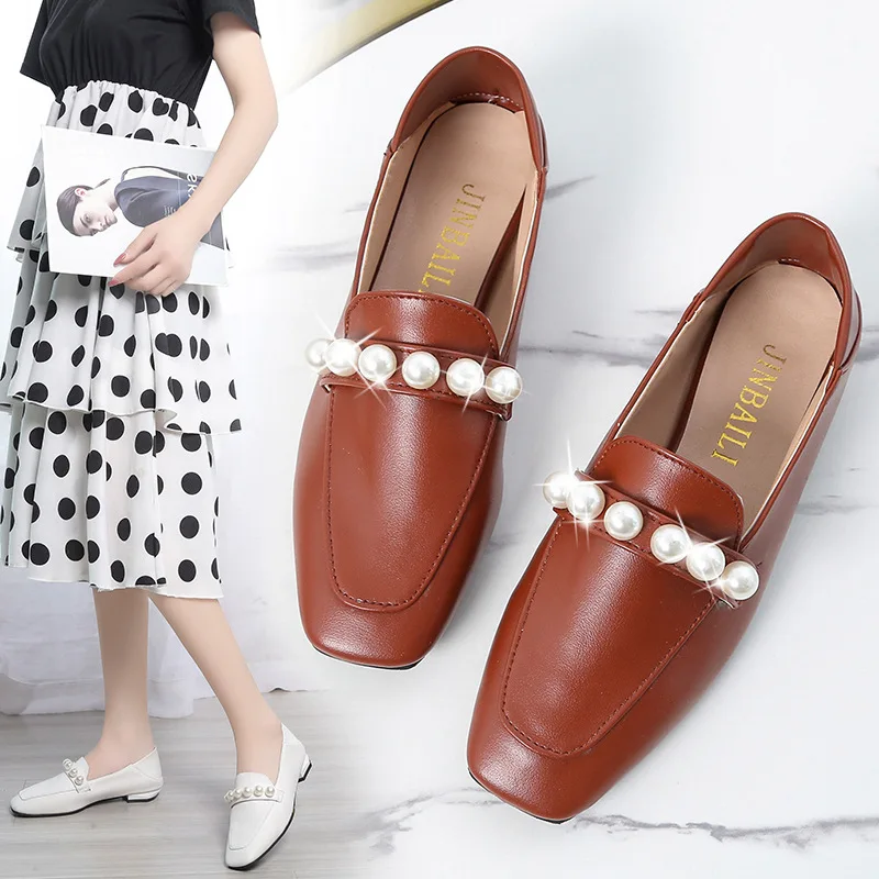 2021 new Sleeve two-wear pearl flat single shoes women's comfortable square toe fashion loafers
2021 new Sleeve two-wear pearl flat single shoes women's comfortable square toe fashion loafers