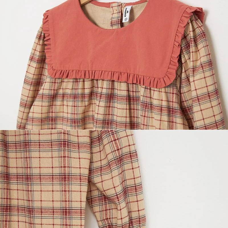 Korean Style Teen Girls Plaid Patchwork Retro Princess Dress 2021 Spring Children Navy Collar Cotton Casual Clothing, #9421
Korean Style Teen Girls Plaid Patchwork Retro Princess Dress 2021 Spring Children Navy Collar Cotton Casual Clothing, #9421