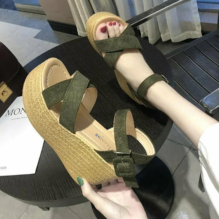 Womens High Wedge Heels Sandals Platform Roman Buckle Strap Beach Open Toe Shoes
Womens High Wedge Heels Sandals Platform Roman Buckle Strap Beach Open Toe Shoes