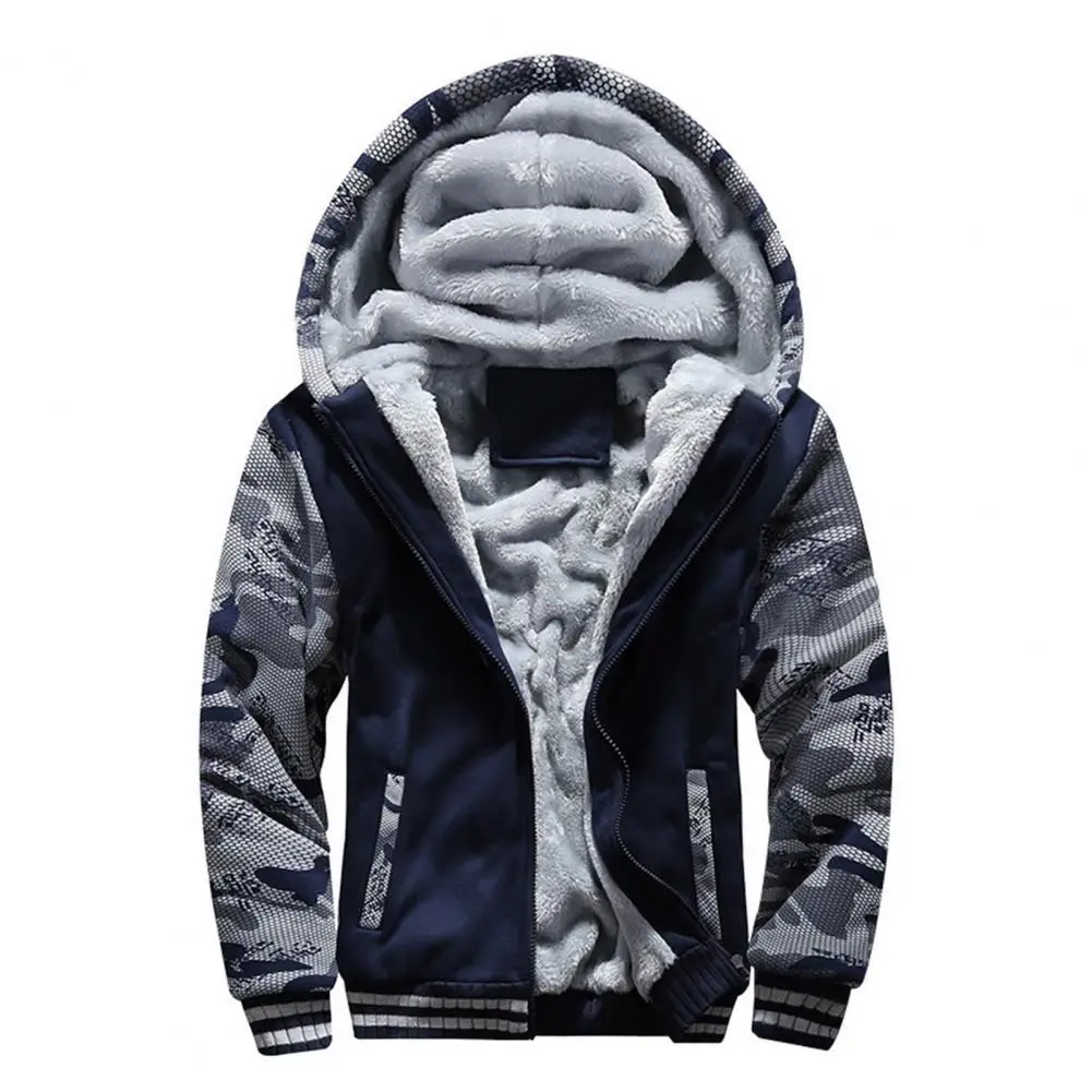 Fashion Zipper Closure Male Jacket Thickened Fleece Lining Camouflage Patchwork Hooded Winter Sweatshirt Outerwear Daily Wear
Fashion Zipper Closure Male Jacket Thickened Fleece Lining Camouflage Patchwork Hooded Winter Sweatshirt Outerwear Daily Wear