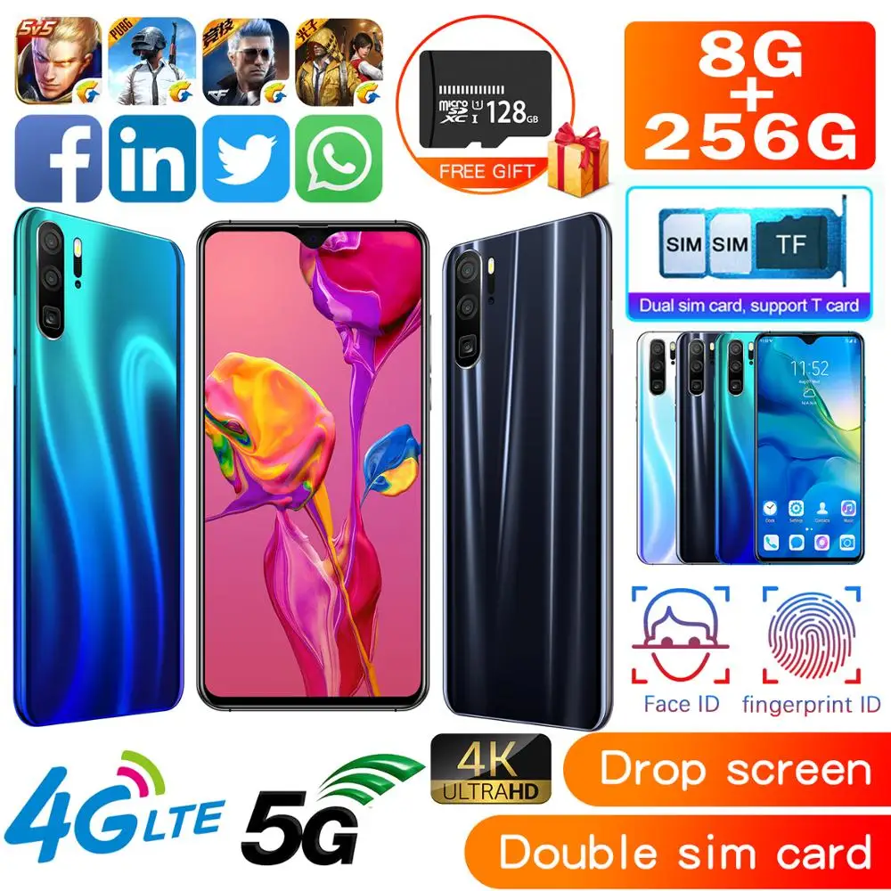 Global P30 PRO 8GB ROM 256GB Mobile Phone MTK6797 Deca Core 6.3"1080*2340 Front Camera 8MP+ Rear Camera 16MP 4800mAh Smartphone
Global P30 PRO 8GB ROM 256GB Mobile Phone MTK6797 Deca Core 6.3"1080*2340 Front Camera 8MP+ Rear Camera 16MP 4800mAh Smartphone