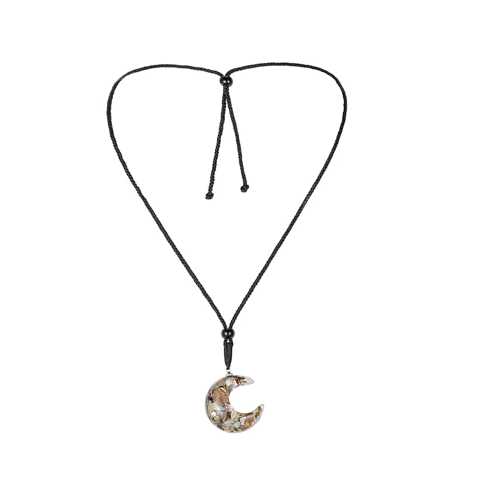 8Seasons Vintage Resin Necklace Multicolor Half Moon Pendants Black Rope Chains Women Party Fashion Jewelry 70cm long, 1 Piece
8Seasons Vintage Resin Necklace Multicolor Half Moon Pendants Black Rope Chains Women Party Fashion Jewelry 70cm long, 1 Piece
