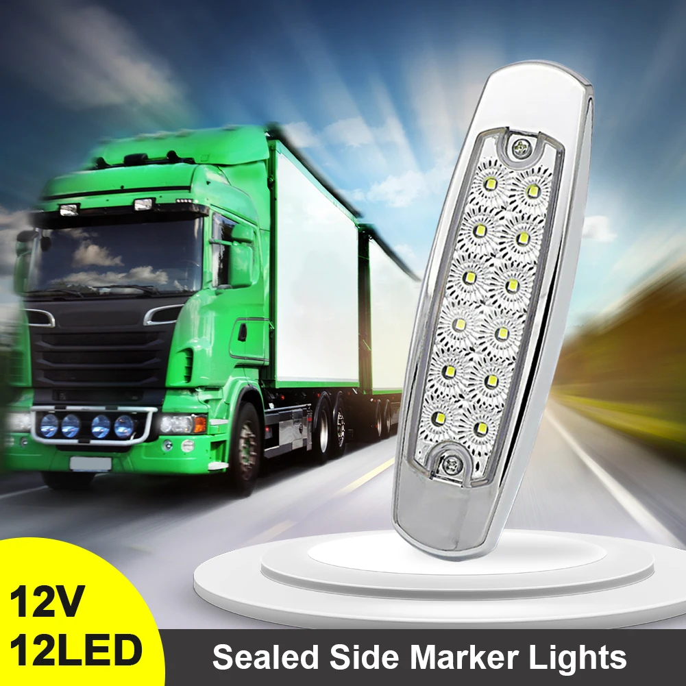 2PCS 12LED Sealed Side Marker Lights Waterproof Clearance Lamp 12V Red Amber White Trailer Truck Turn Signal Light Accessories
2PCS 12LED Sealed Side Marker Lights Waterproof Clearance Lamp 12V Red Amber White Trailer Truck Turn Signal Light Accessories