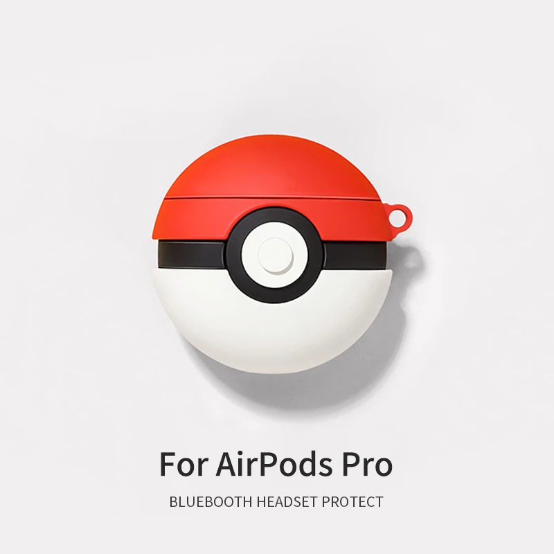 Чехол накладка Poke Ball для Airpods pro silione мультяшный беспроводной Bluetooth чехол