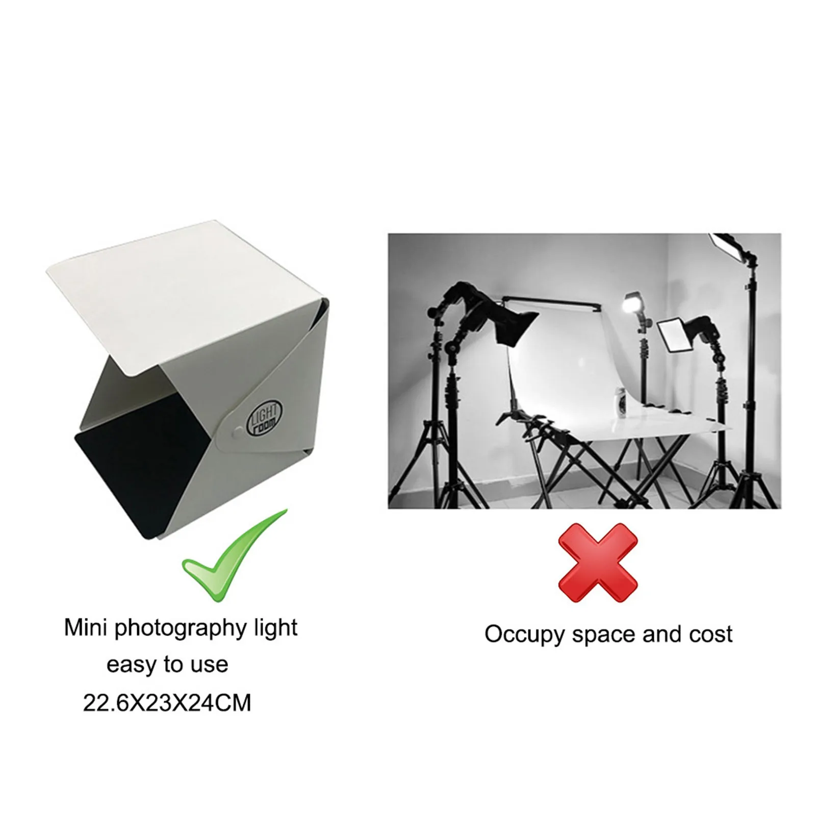 Light box mini foldable studio studio photography LED light box studio photography tent kit and 6 colorful backgrounds#40
Light box mini foldable studio studio photography LED light box studio photography tent kit and 6 colorful backgrounds#40