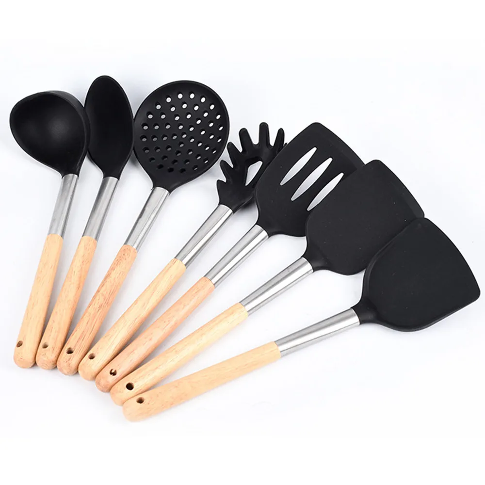 New Kitchen Accessories Silicone Cooking Utensils Set Heat Resistant Kitchen Non-Stick Cooking Tools with Copper Plating Handle
New Kitchen Accessories Silicone Cooking Utensils Set Heat Resistant Kitchen Non-Stick Cooking Tools with Copper Plating Handle