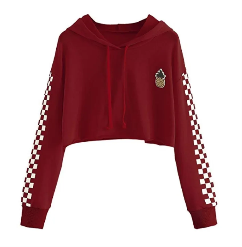 Girls Casual Pineapple Flower Embroidery Gingham Plaid Hoodies With Long Sleeves Women's Hooded Crop Tops Short Sweatshirt
Girls Casual Pineapple Flower Embroidery Gingham Plaid Hoodies With Long Sleeves Women's Hooded Crop Tops Short Sweatshirt