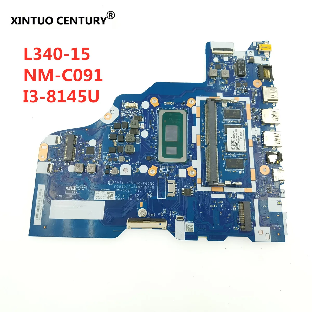 NM-C091 For Lenovo ideapad L340-15IWL /L340-17IWL Laptop Motherboard With CPU I3-8145U 4GB RAM FRU 5B20S42159 100% Fully Tested
NM-C091 For Lenovo ideapad L340-15IWL /L340-17IWL Laptop Motherboard With CPU I3-8145U 4GB RAM FRU 5B20S42159 100% Fully Tested