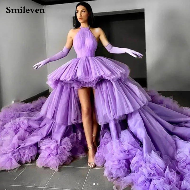 Smileven Purple Princess Prom Gown High Low Tiered Puff Tulle Long Evening Dress Deep Halter Neck Prom Party Dresses Custom Made
Smileven Purple Princess Prom Gown High Low Tiered Puff Tulle Long Evening Dress Deep Halter Neck Prom Party Dresses Custom Made