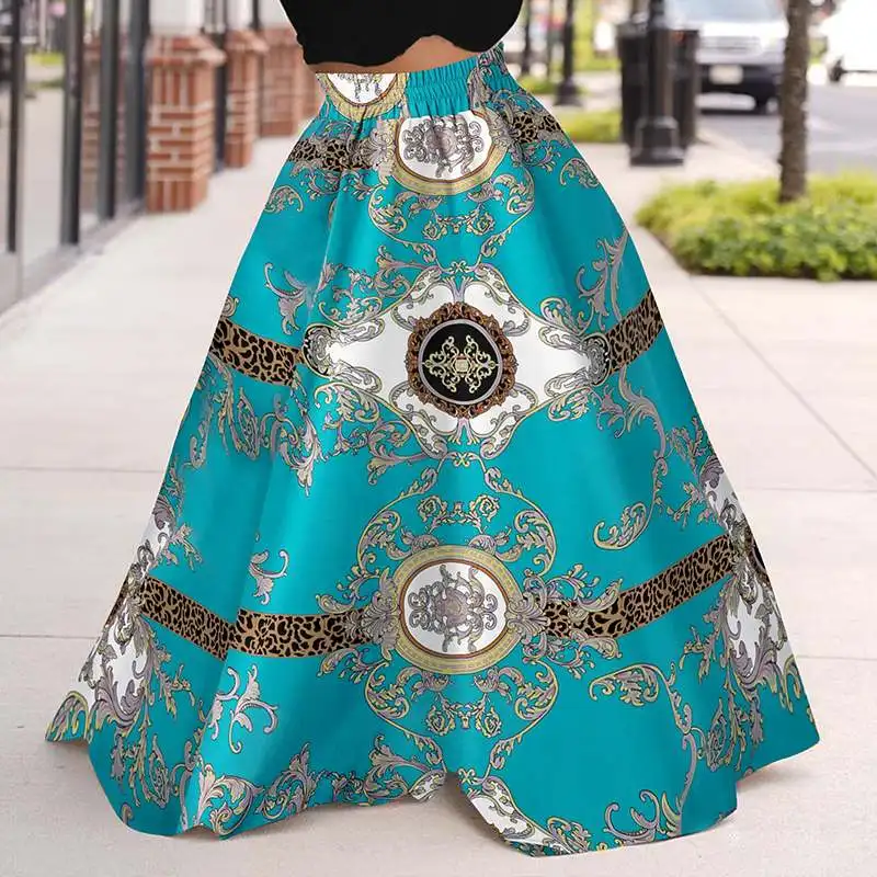 2022 VONDA Vintage Printed Pleated Party Long Maxi Skirt Women Casual Elastic Waist Skirt With Pockets Femininas Baggy Skirts
2022 VONDA Vintage Printed Pleated Party Long Maxi Skirt Women Casual Elastic Waist Skirt With Pockets Femininas Baggy Skirts