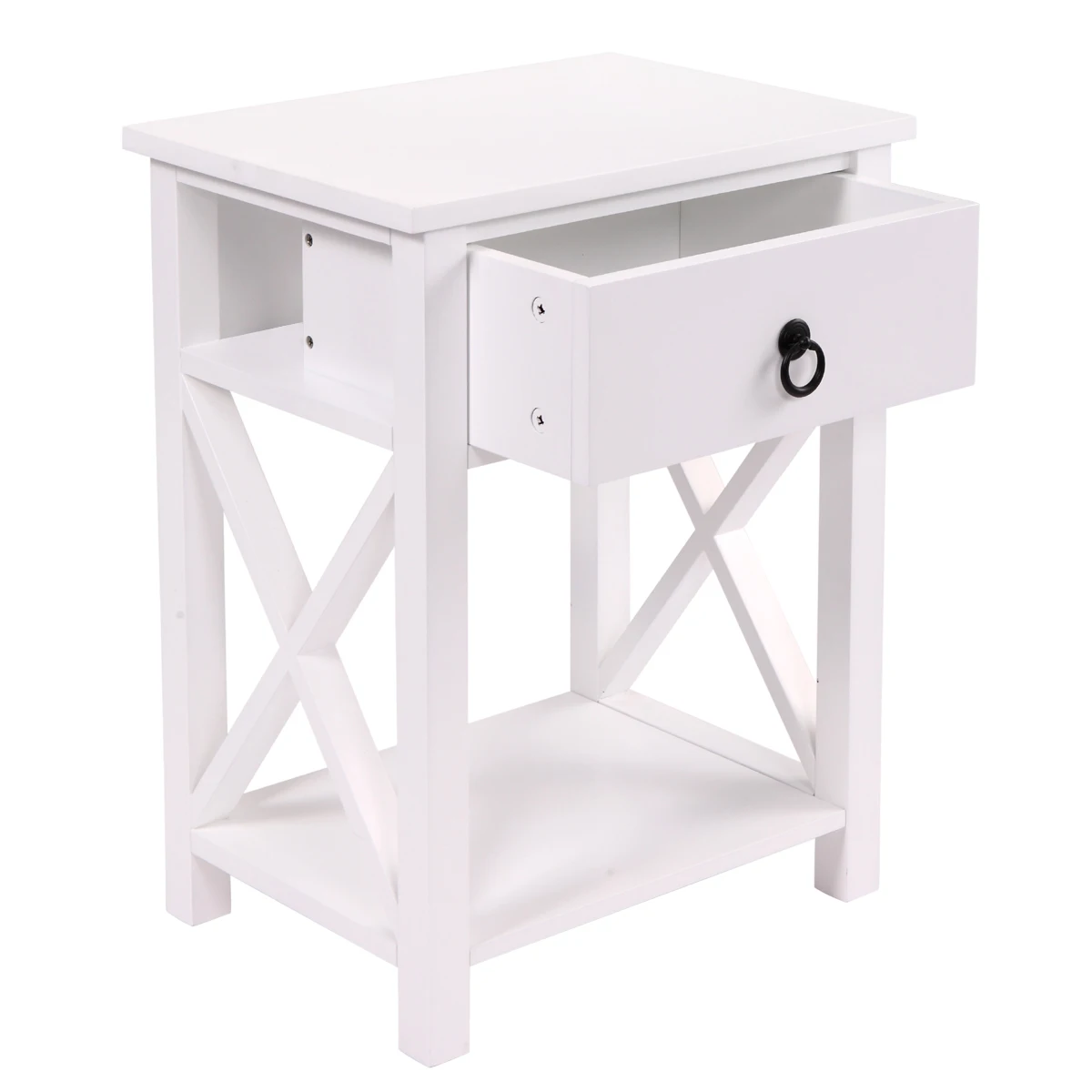 Прикроватный столик X-образной формы с Одним Выдвижным журнальным столиком для спальни, гостиной-набор из 2 предметов, белый
Прикроватный столик X-образной формы с Одним Выдвижным журнальным столиком для спальни, гостиной-набор из 2 предметов, белый