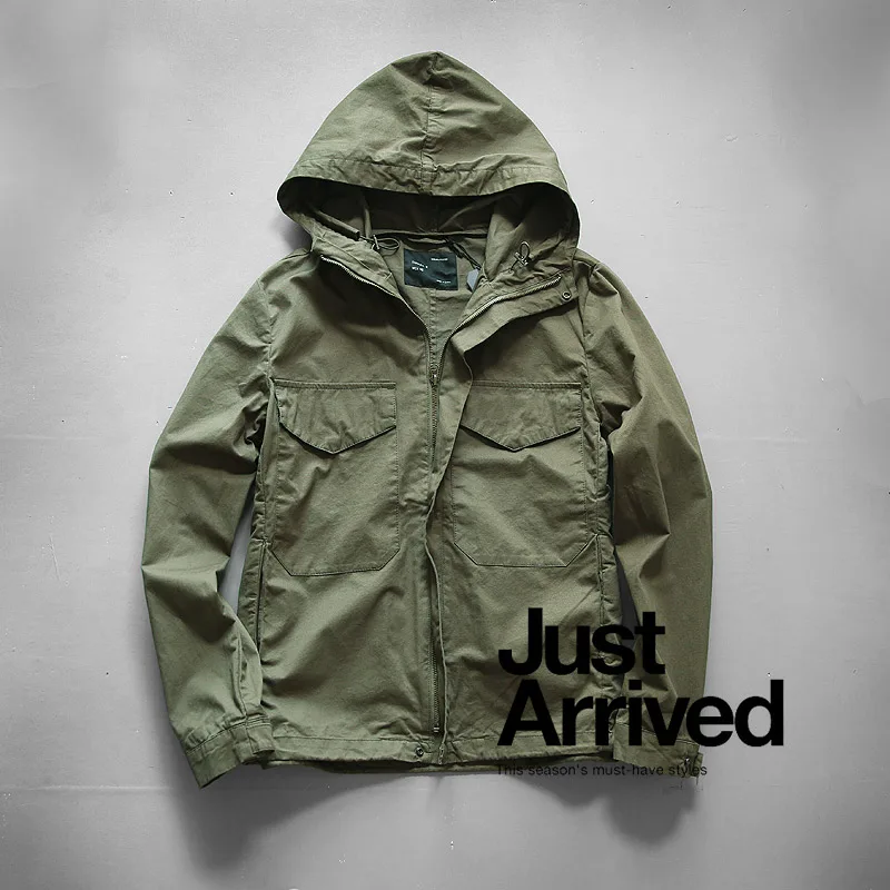 2021 Autumn Winter New M65 Zipper Woven Hooded Short Windbreaker Coat Men's Fashion Pure Cotton Washed Old Casual Thin Jacket
2021 Autumn Winter New M65 Zipper Woven Hooded Short Windbreaker Coat Men's Fashion Pure Cotton Washed Old Casual Thin Jacket