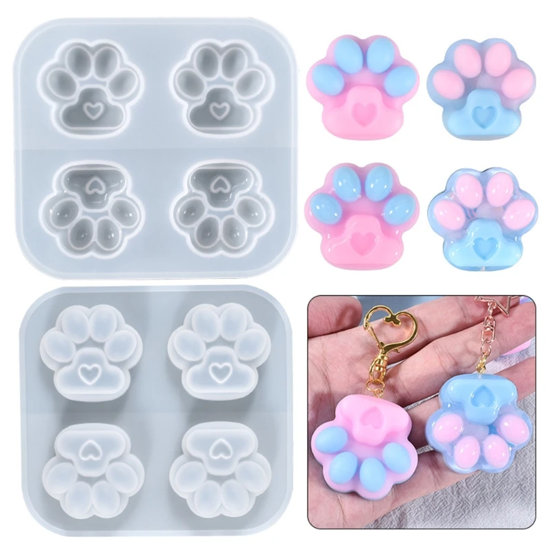 DIY Love Cat Paw Keychain Silicone Mold with Hole Handmade Jewelry Keyring Pendant Resin Mould Bag Charms Decor Casting Tool
DIY Love Cat Paw Keychain Silicone Mold with Hole Handmade Jewelry Keyring Pendant Resin Mould Bag Charms Decor Casting Tool
