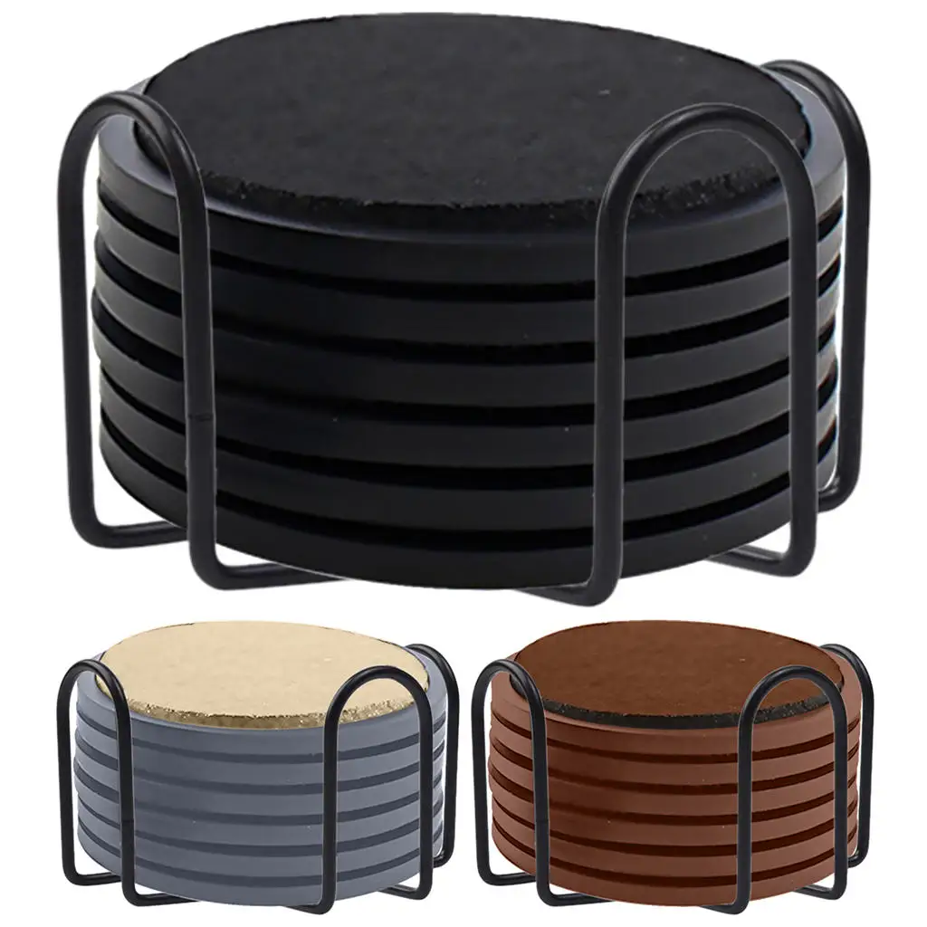 Absorbent Coasters 6x Protect Coffee Coasters with Soft Felt Insert for Home Kitchen
Absorbent Coasters 6x Protect Coffee Coasters with Soft Felt Insert for Home Kitchen