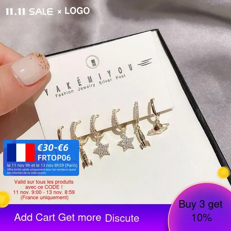 Fashion Cubic Zirocnia Star Rocket And Planet Set Hoop Earrings 6 pcs Sets Earrings For Women Jewelry
Fashion Cubic Zirocnia Star Rocket And Planet Set Hoop Earrings 6 pcs Sets Earrings For Women Jewelry