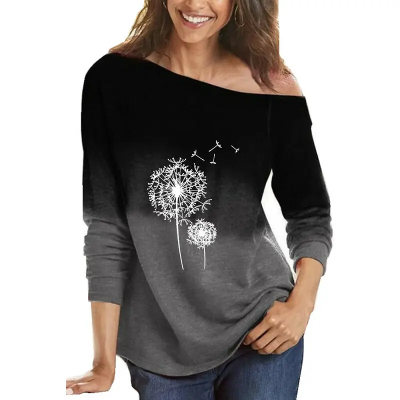 Ladies Casual Loose Long Sleeve Sweatshirt Dandelion Printed Gradient Tops Women
Ladies Casual Loose Long Sleeve Sweatshirt Dandelion Printed Gradient Tops Women