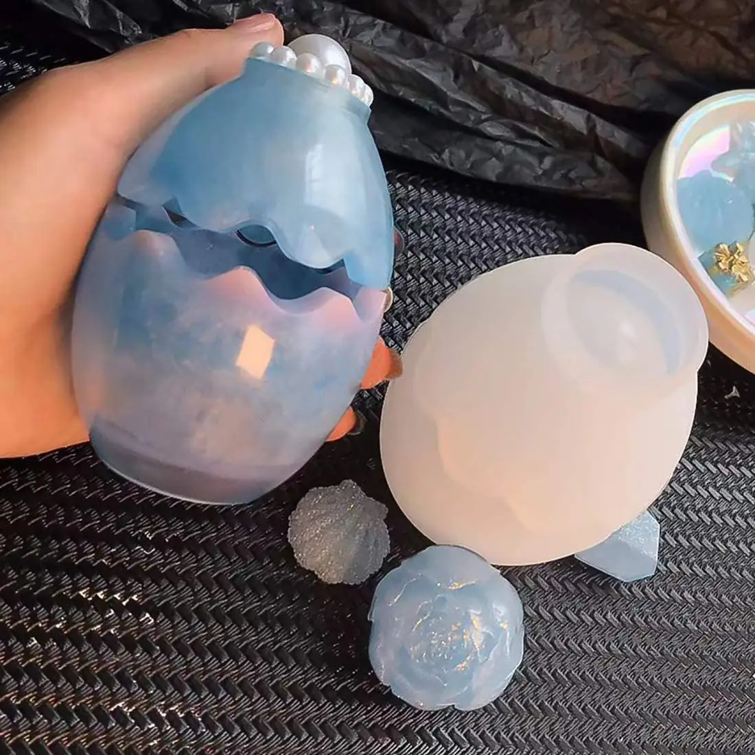 Epoxy Resin Molds Egg Shell Shape Jewelry Storage Box Molds Silicone Molds for DIY Jewelry Box Making Crafts
Epoxy Resin Molds Egg Shell Shape Jewelry Storage Box Molds Silicone Molds for DIY Jewelry Box Making Crafts