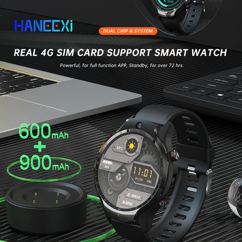 Самые продаваемые мужские Смарт-часы 4G Android IOS 1 6 дюйма GPS WIFI с SIM-картой HD-камерой