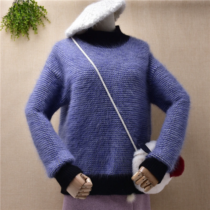 ladies women casual fashion hairy striped long sleeves colored loose pullover angora fur winter blouses jumper sweater pull top
ladies women casual fashion hairy striped long sleeves colored loose pullover angora fur winter blouses jumper sweater pull top
