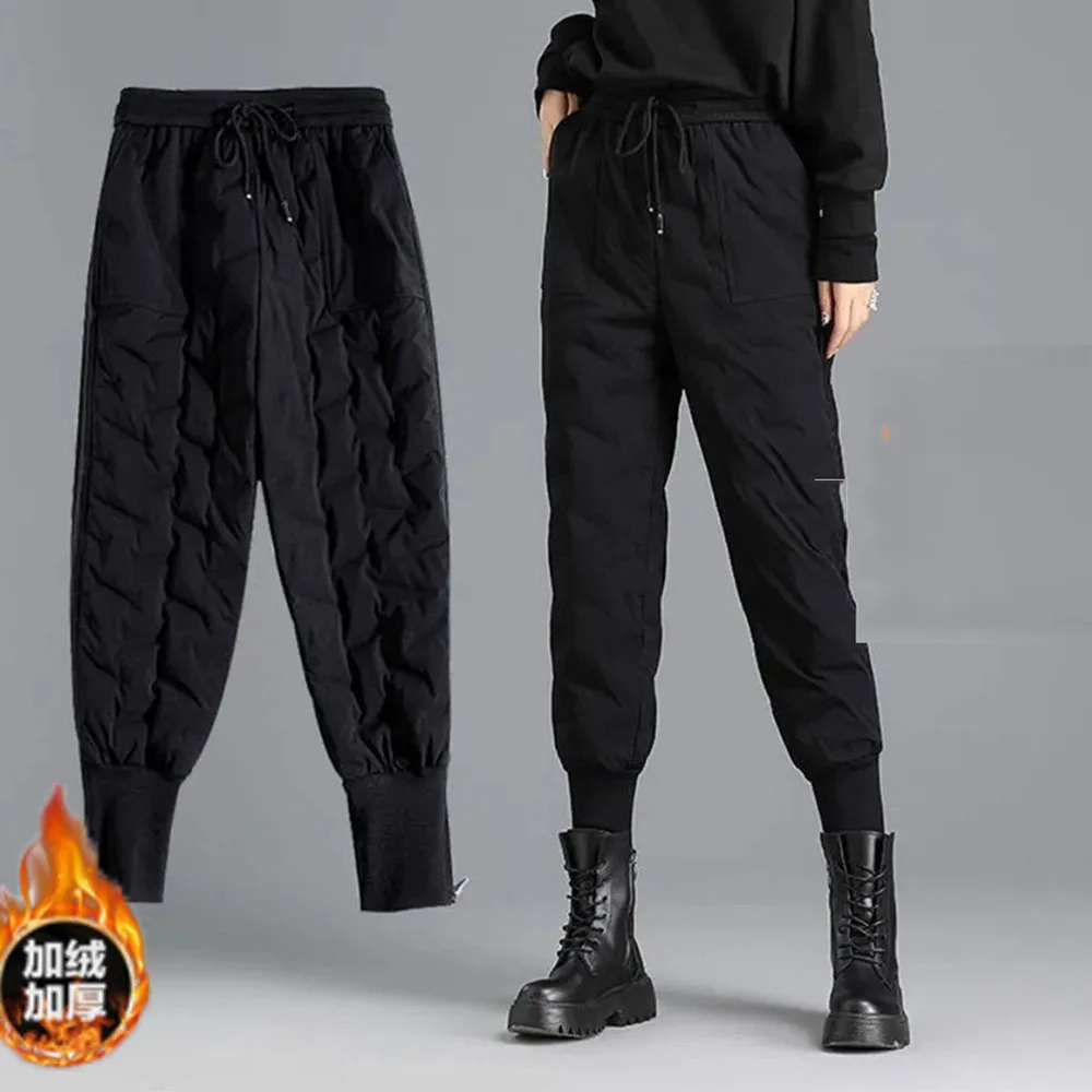 High Waist Sweatpants Women Winter Warm Down Cotton Pants Black Long Trouser Elastic Waist Casual Trousers Windproof Pants
High Waist Sweatpants Women Winter Warm Down Cotton Pants Black Long Trouser Elastic Waist Casual Trousers Windproof Pants