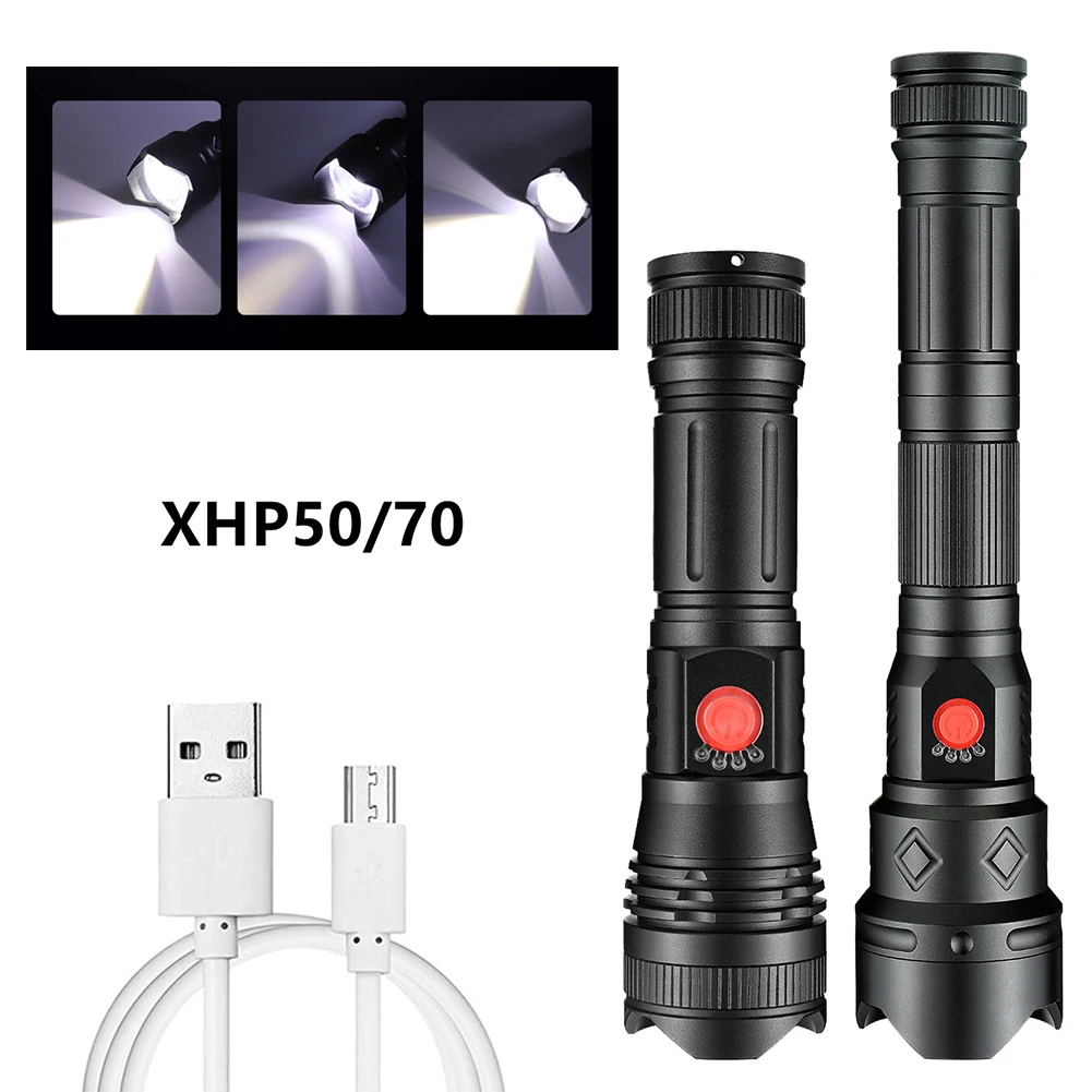 High Power XHP50/XHP70 Zoomable LED Flashlight USB Rechargeable Ultra Bright Torch Headlamp 3 Mode Outdoor Camping Light Lantern
High Power XHP50/XHP70 Zoomable LED Flashlight USB Rechargeable Ultra Bright Torch Headlamp 3 Mode Outdoor Camping Light Lantern