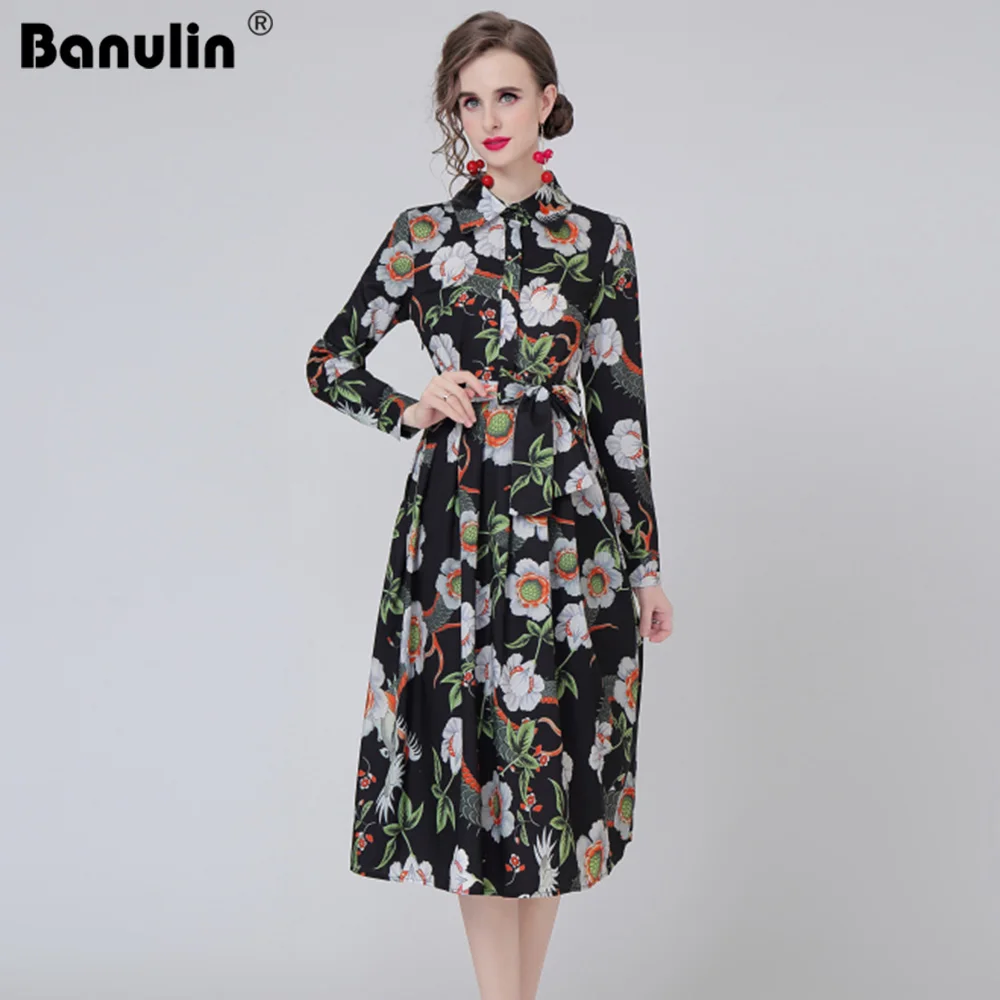 Banulin 2021 Spring Fashion Runway Pleated Shirt Dress Women's Long Sleeve Floral Print Midi Vintage Dress with Belt N68659
Banulin 2021 Spring Fashion Runway Pleated Shirt Dress Women's Long Sleeve Floral Print Midi Vintage Dress with Belt N68659