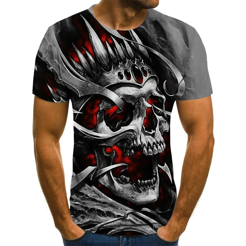 2021 New Skull Punk Men's T-shirt 3D Skull Print T-shirt O-neck Fashion Trend Top Streetwear Trend
2021 New Skull Punk Men's T-shirt 3D Skull Print T-shirt O-neck Fashion Trend Top Streetwear Trend