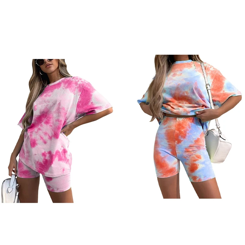 2 Set Casual Tie Dye Summer T-Shirt and Shorts Two Piece Set Track Suit Outfits M - Orange & Pink
2 Set Casual Tie Dye Summer T-Shirt and Shorts Two Piece Set Track Suit Outfits M - Orange & Pink