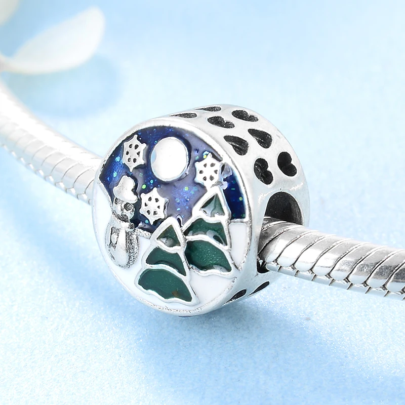 Christmas 925 Sterling Silver Snowman snowflake and Green tree Enamel beads Fit Original europeu Charm Bracelet Jewelry making
Christmas 925 Sterling Silver Snowman snowflake and Green tree Enamel beads Fit Original europeu Charm Bracelet Jewelry making
