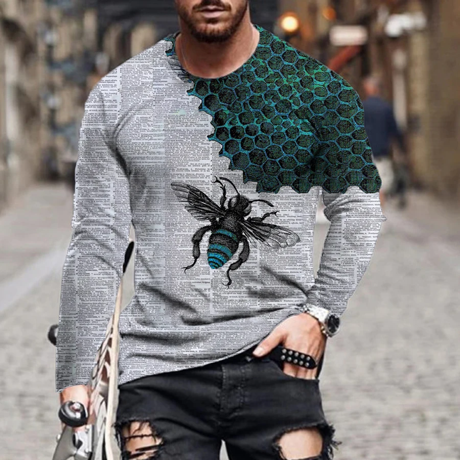 2021 New European And American Summer Hip-Hop Men's 3D T-Shirt New Cartoon Printing Bee Long-Sleeved Casual Fashion Sports
2021 New European And American Summer Hip-Hop Men's 3D T-Shirt New Cartoon Printing Bee Long-Sleeved Casual Fashion Sports