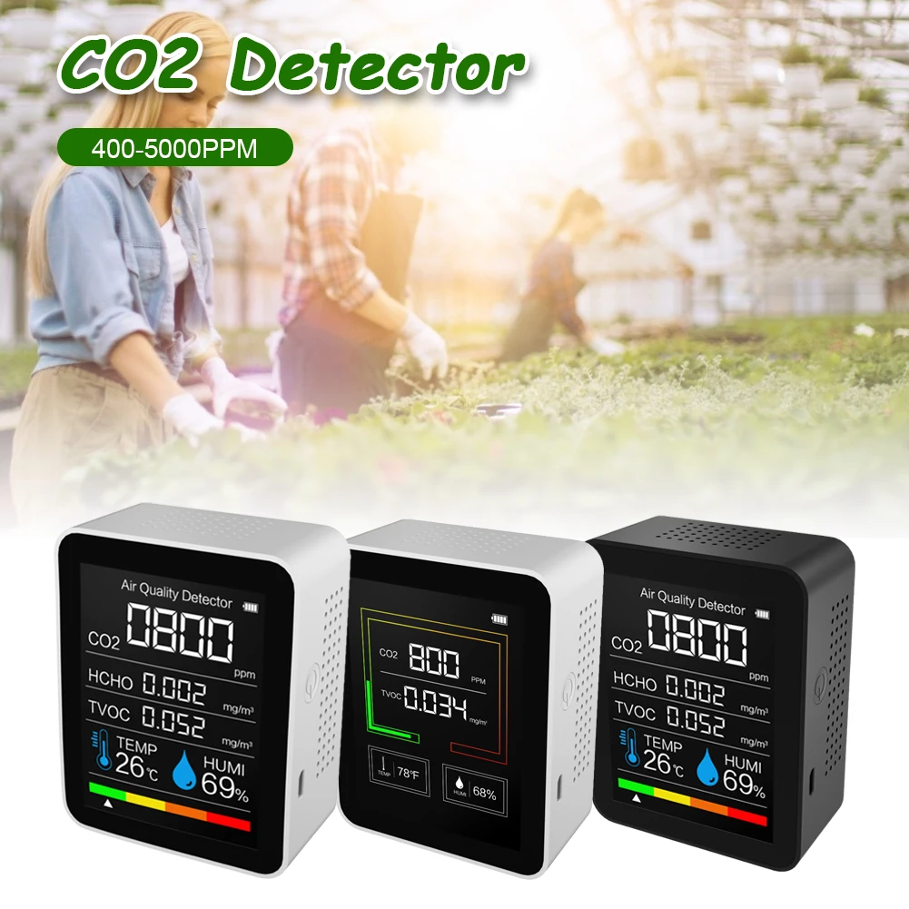 Digital CO2 Meter Air Quality Detector Multifunctional C02 Temperature Humidity Tester Monitor LCD Display with Backlight
Digital CO2 Meter Air Quality Detector Multifunctional C02 Temperature Humidity Tester Monitor LCD Display with Backlight