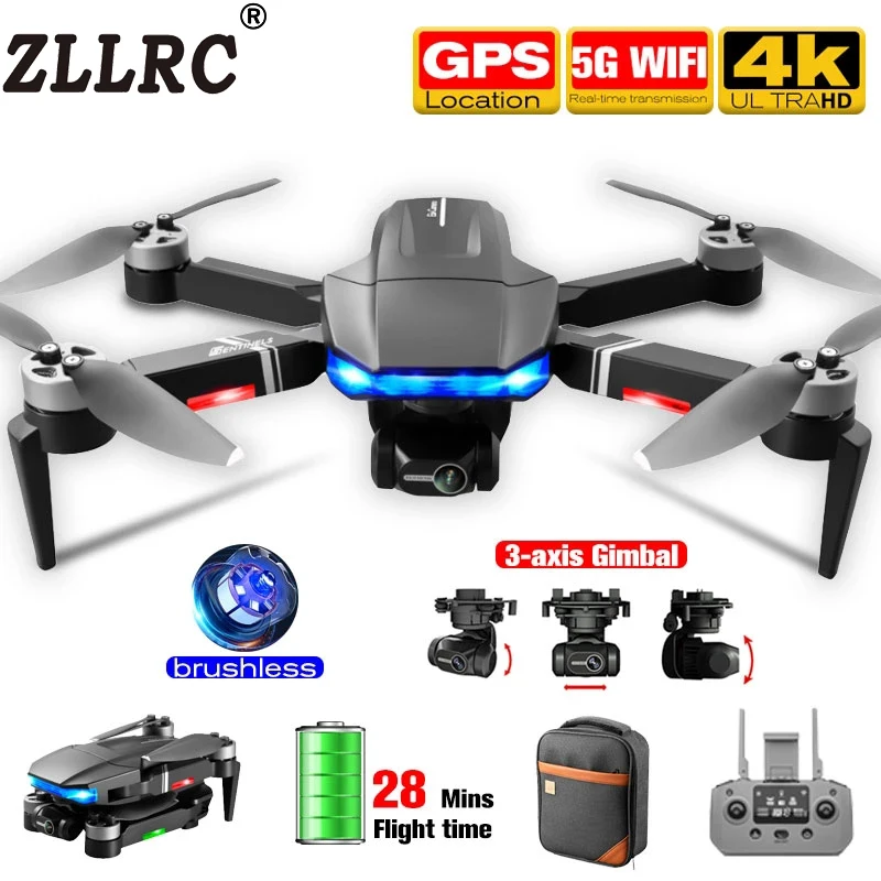 ZLLRC New 5G S7S 3-Axis 4K GPS Gimbal Camera Drone 1Km Long Distance 28mins Brushless Professionnel Smart Follow Quadcopter
ZLLRC New 5G S7S 3-Axis 4K GPS Gimbal Camera Drone 1Km Long Distance 28mins Brushless Professionnel Smart Follow Quadcopter